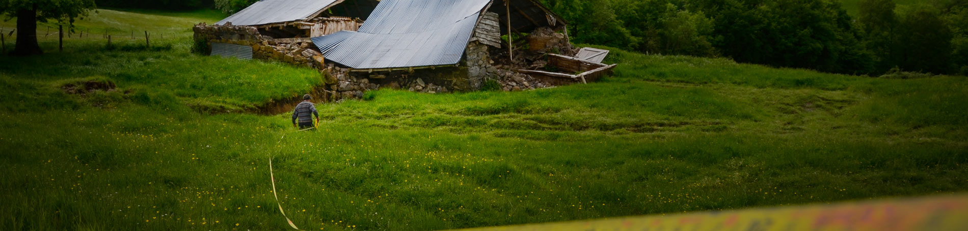 Landslide in Sauvat (Cantal, 2014). © BRGM - Gildas Noury