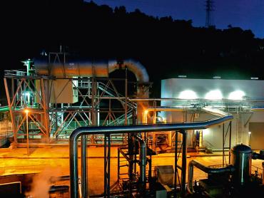 Centrale géothermique de Bouillante (Guadeloupe, vers 2000).